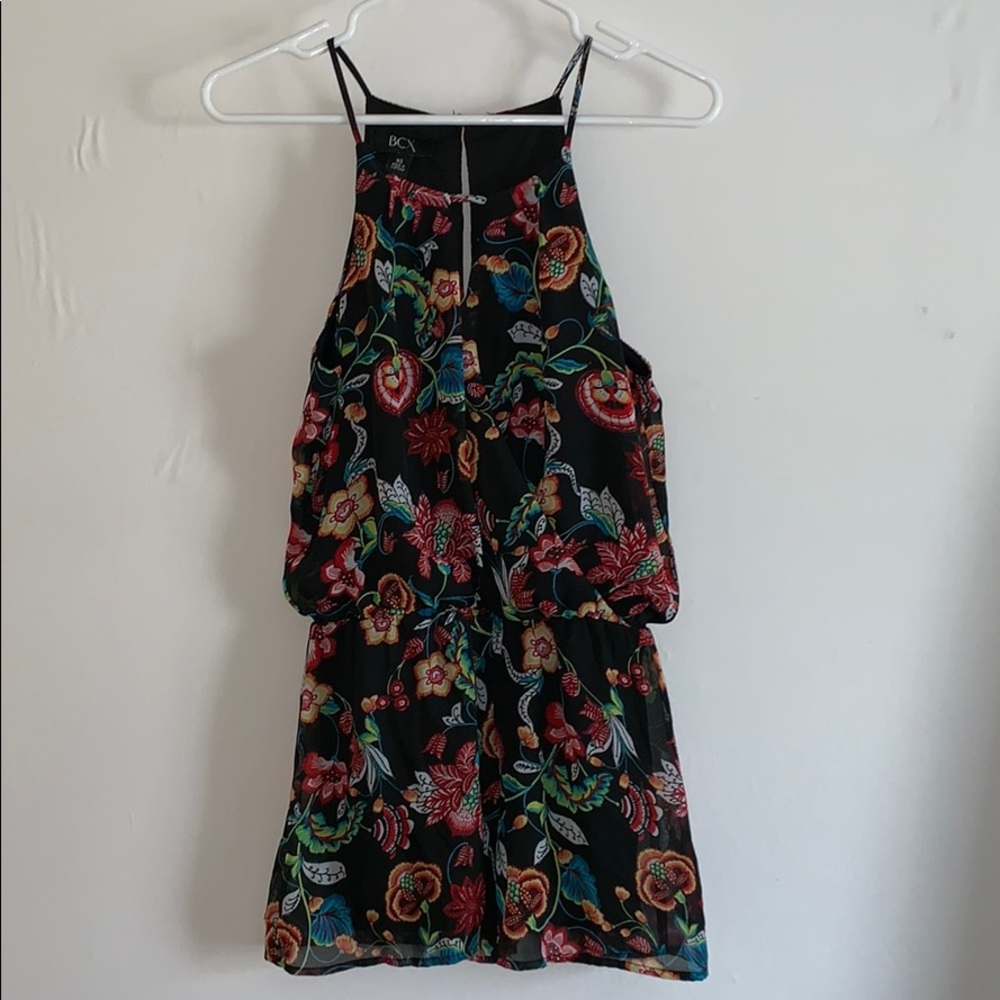 BCX black/floral romper